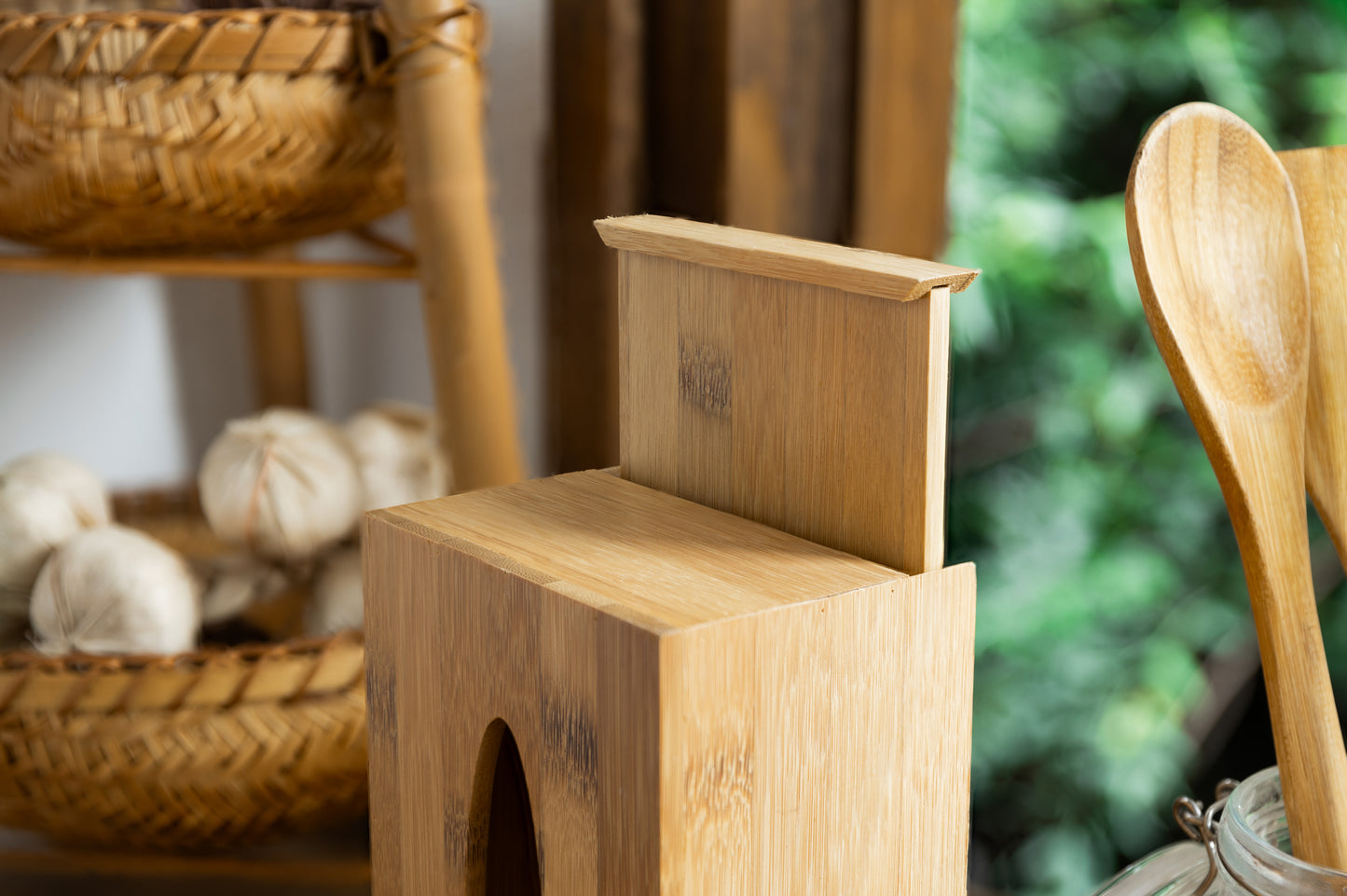 Bamboo Tissue Box Cover - Natural, Handmade, Sustainable