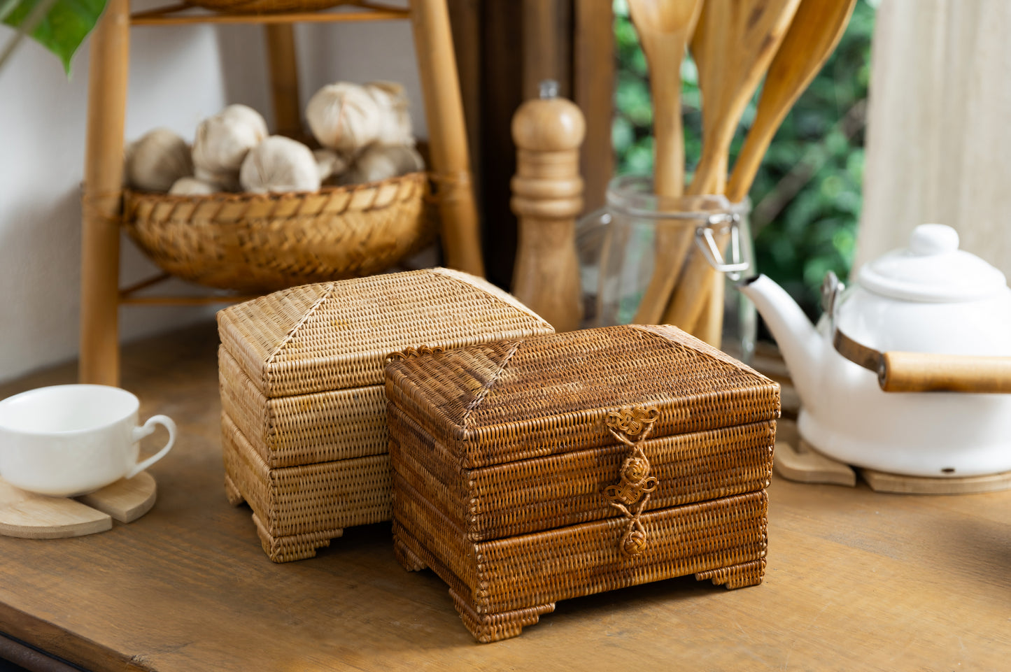 Handmade Rattan Jewelry Box; Eco Friendly Certified