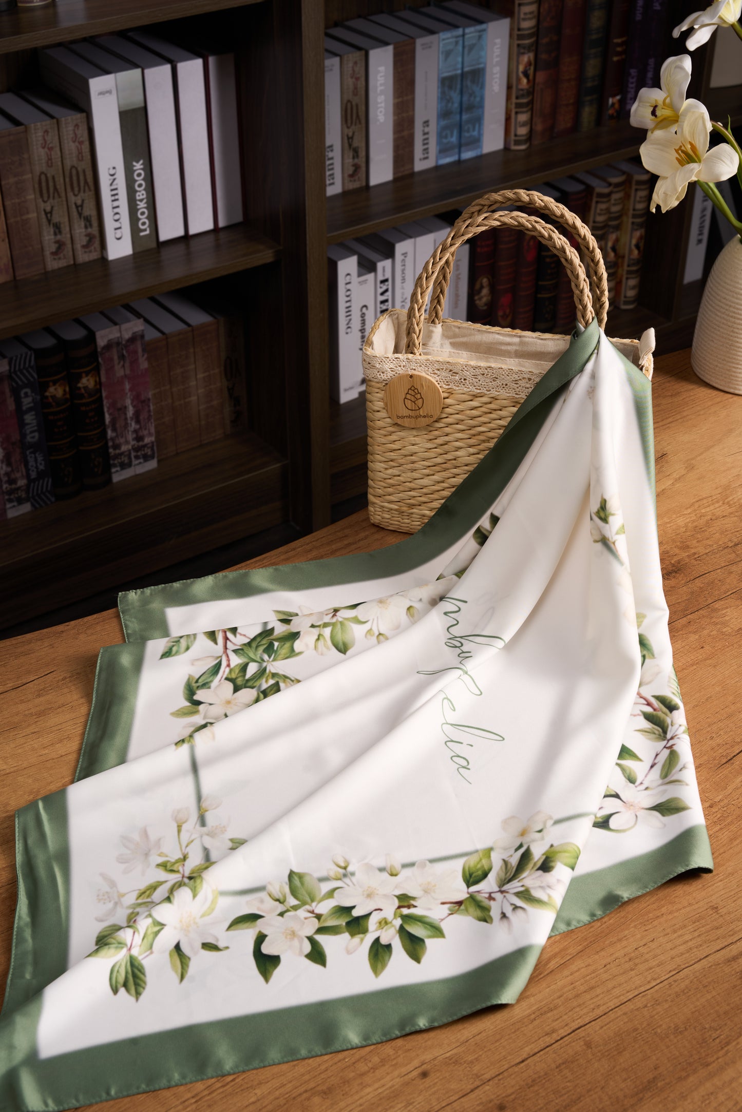 Bambuphelia's Signature Floral Silk Scarf