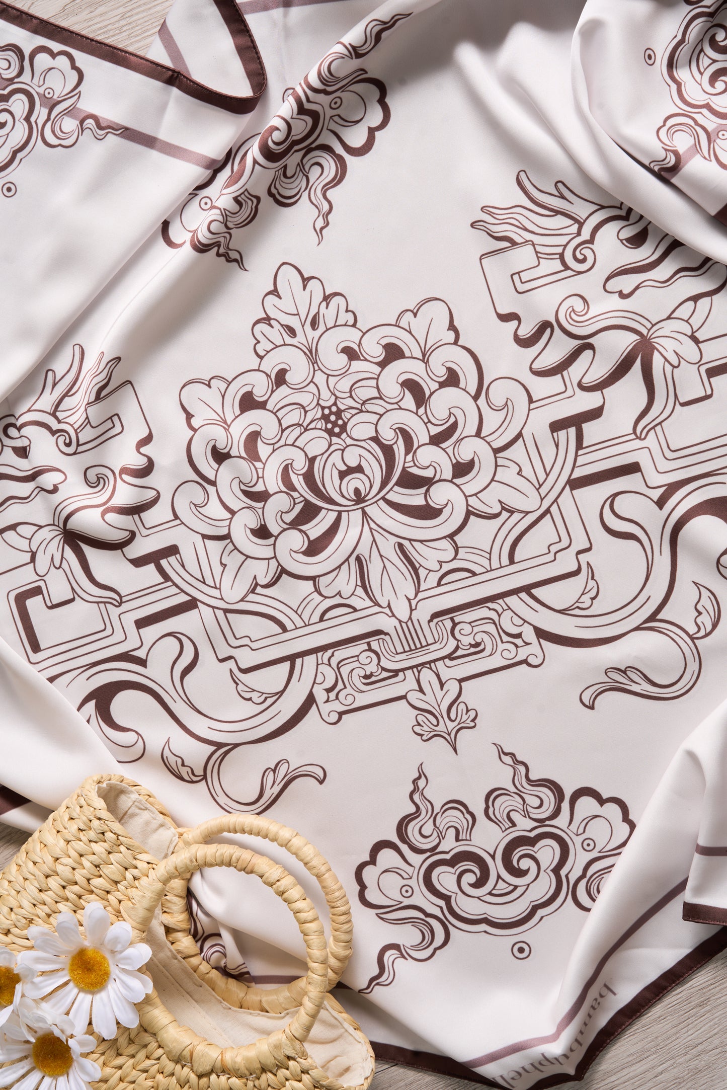 Bambuphelia Dragon Lotus Silk Scarf