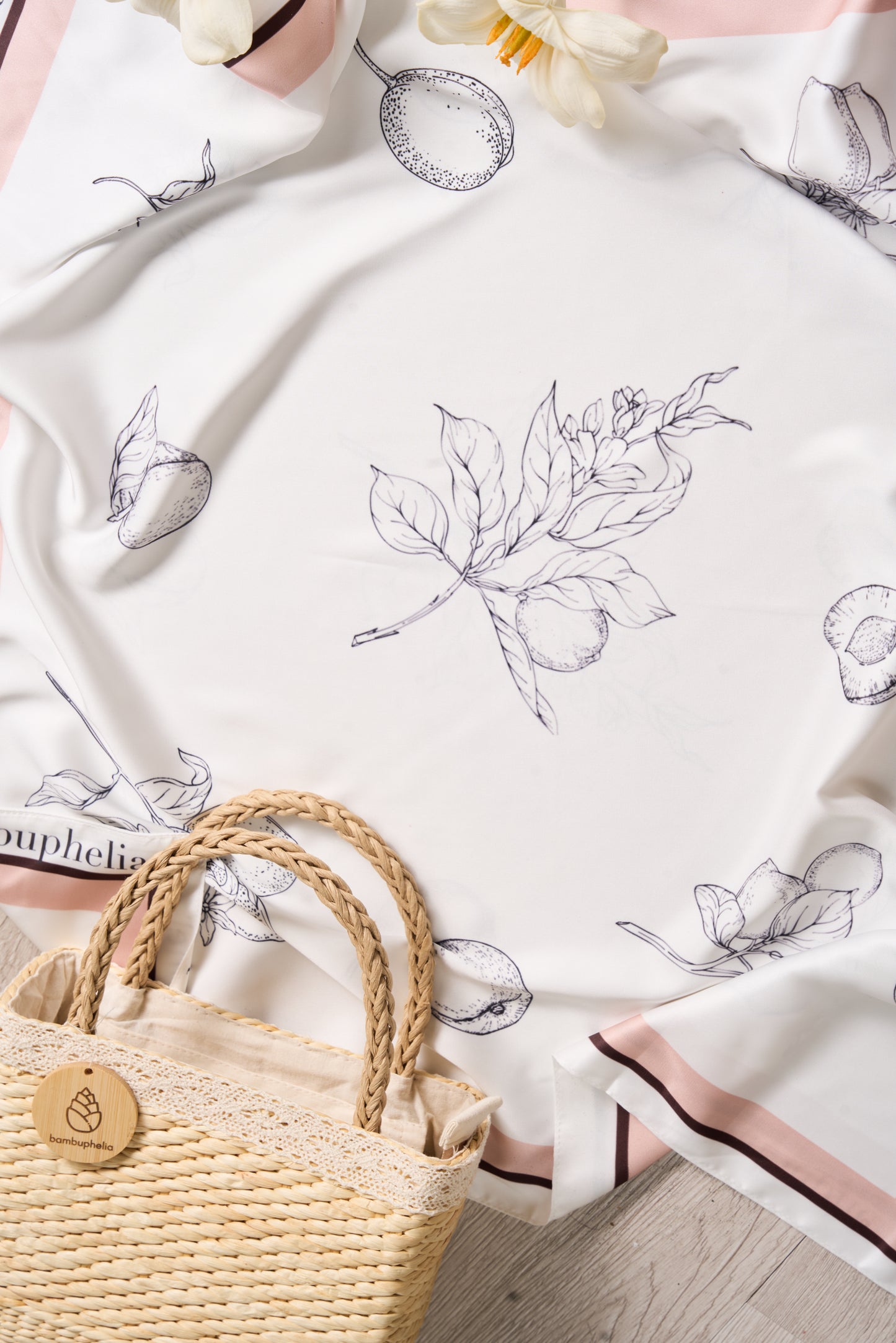 Spring Apricot Silk Scarf