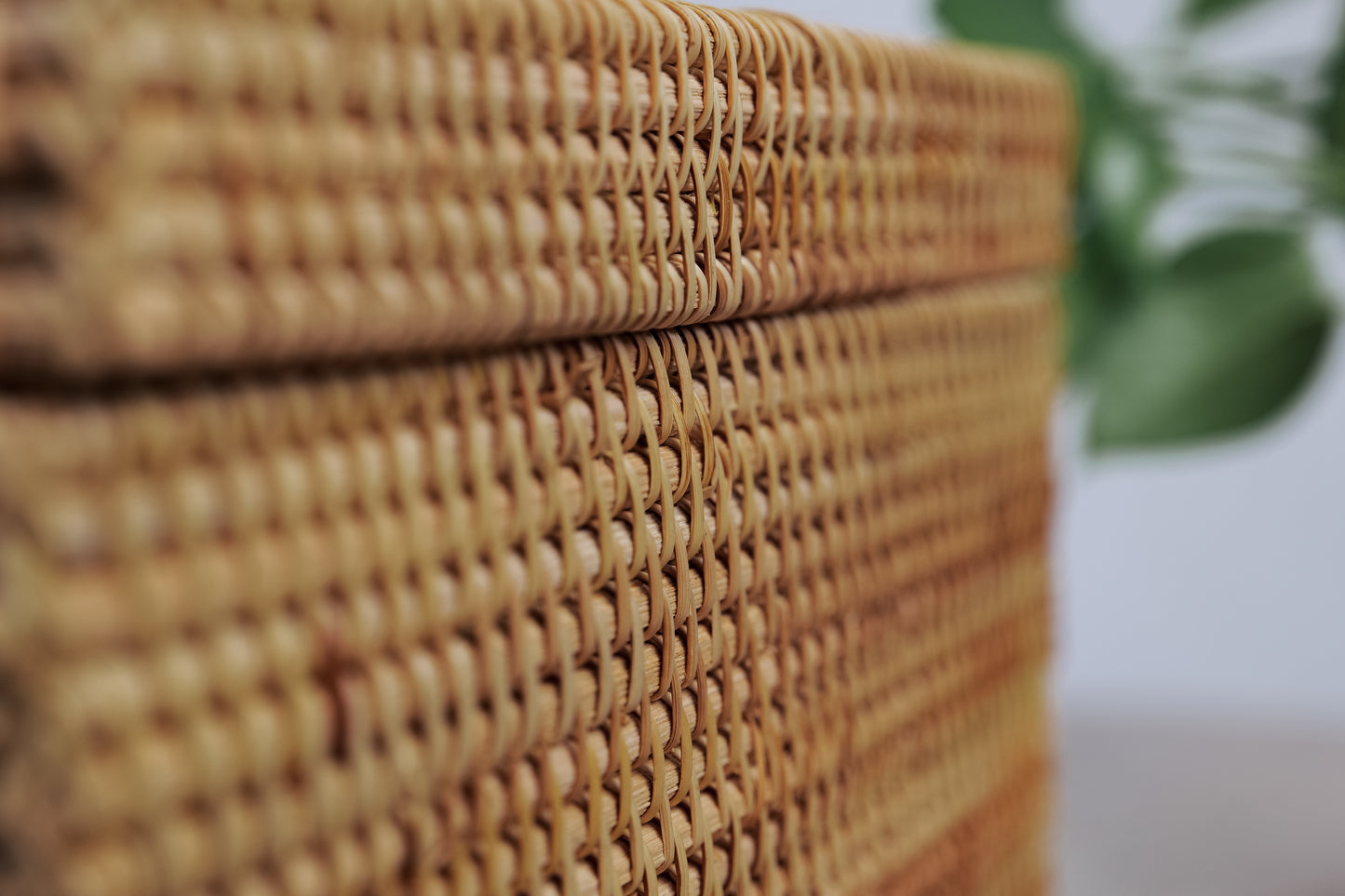 Square Rattan Storage Box with Lid
