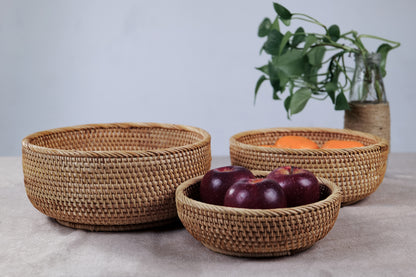 Handmade Rattan Baskets | 3 Piece Set