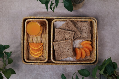 Set of 3 Handmade Rattan Trays