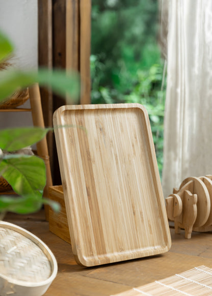 Bamboo Serving Tray (Handmade, Sustainable & Durable)