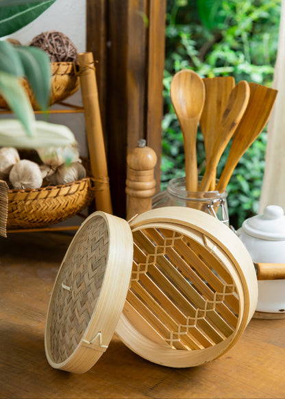 Bamboo Steam Basket, Sustainable, Eco-Friendly. Size: Small & Medium .