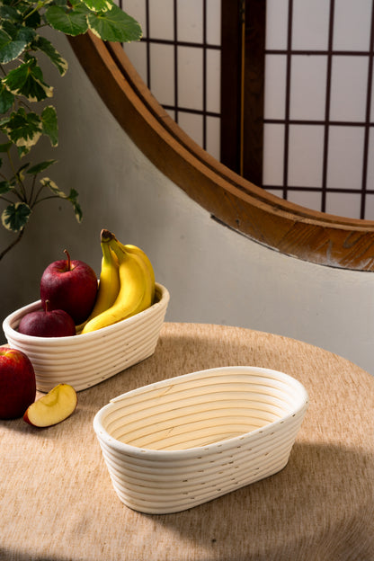 Handcrafted Oval Rattan Bowl/Basket