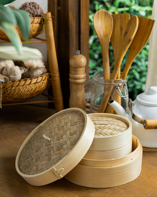 Bamboo Steam Basket, Sustainable, Eco-Friendly. Size: Small & Medium .