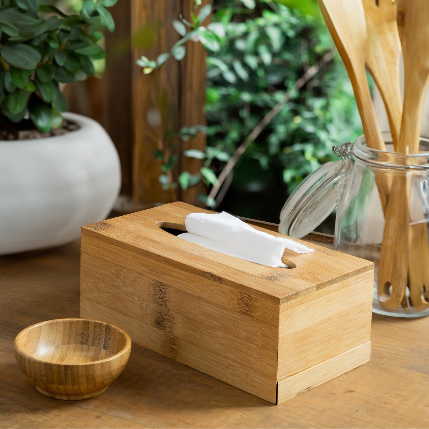 Bamboo Tissue Box Cover - Natural, Handmade, Sustainable