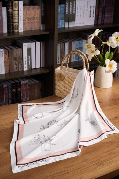 Spring Apricot Silk Scarf