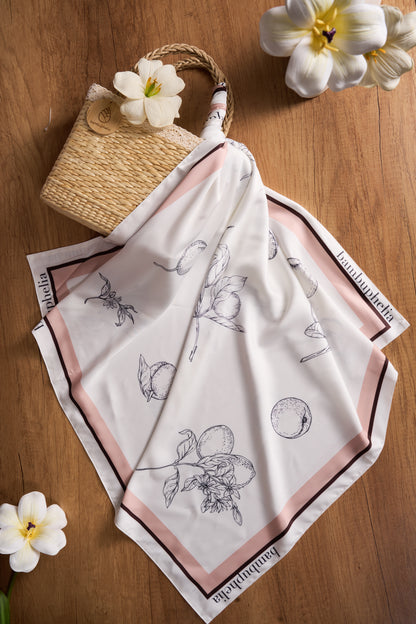 Spring Apricot Silk Scarf