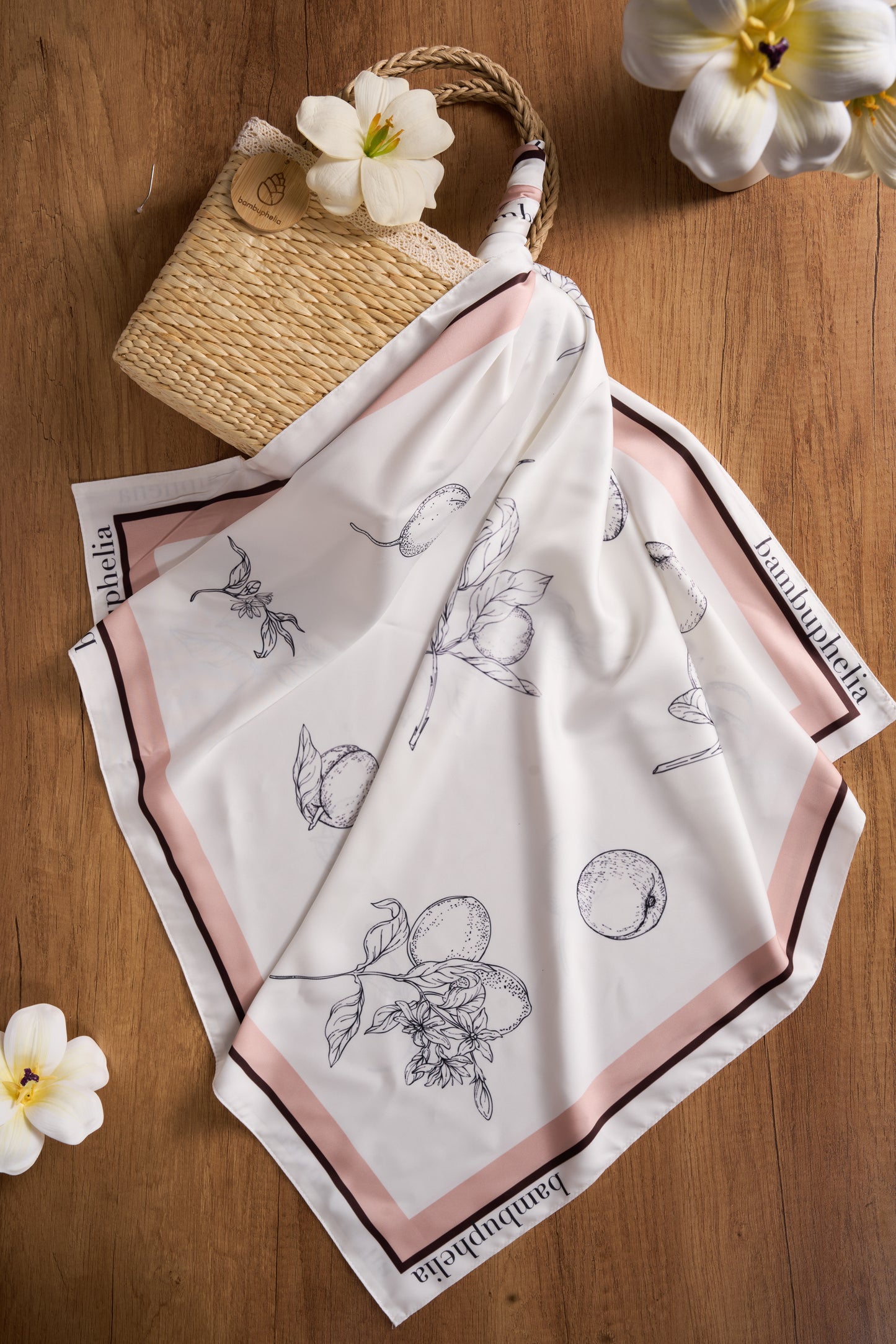 Spring Apricot Silk Scarf