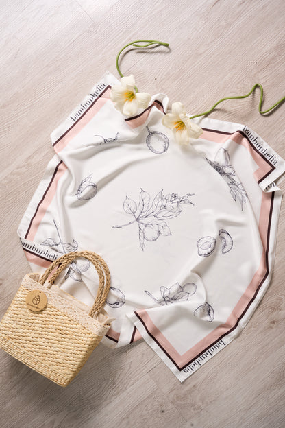 Spring Apricot Silk Scarf