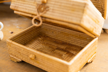 Handmade Rattan Jewelry Box;  Eco Friendly Certified