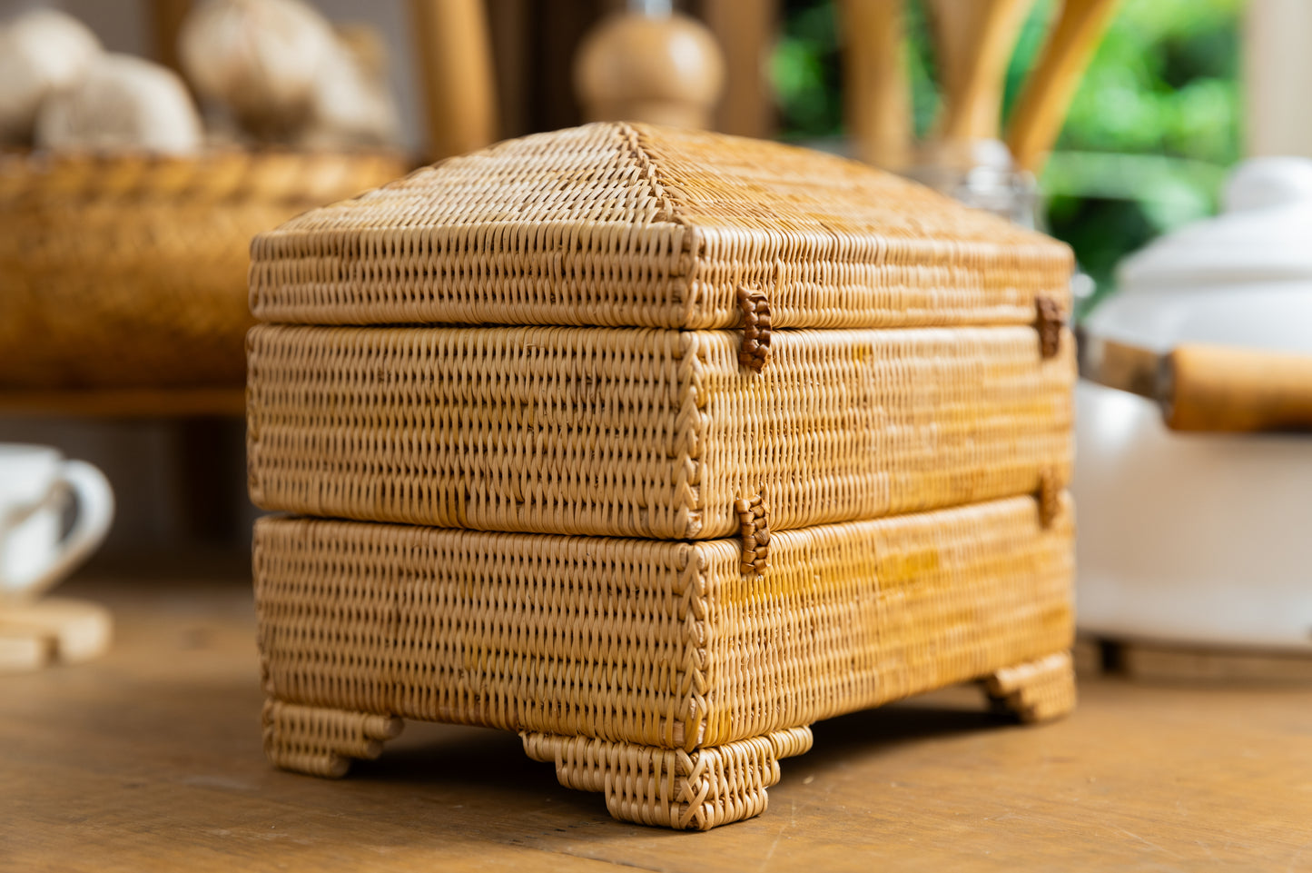 Handmade Rattan Jewelry Box;  Eco Friendly Certified