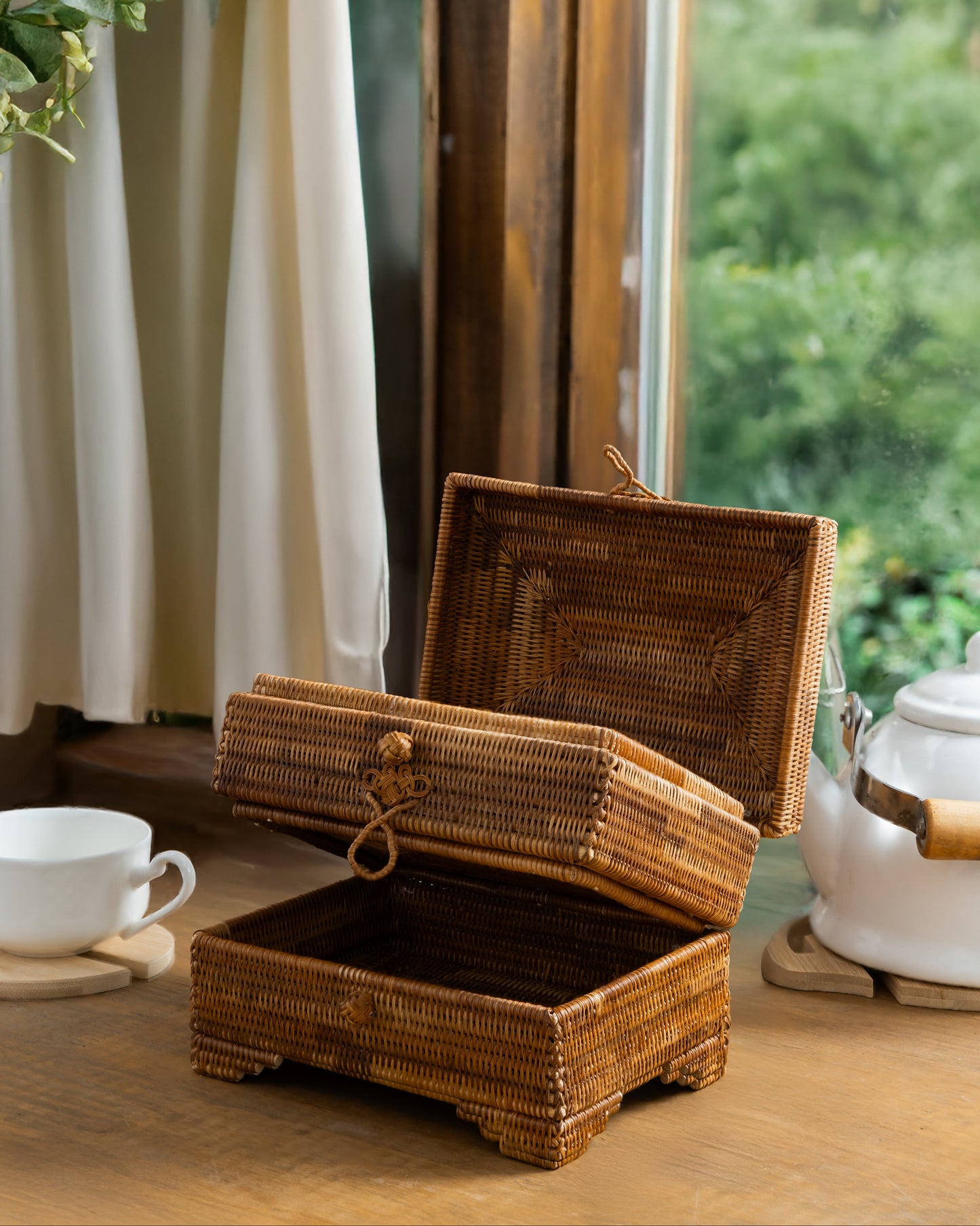 Handmade Rattan Jewelry Box;  Eco Friendly Certified