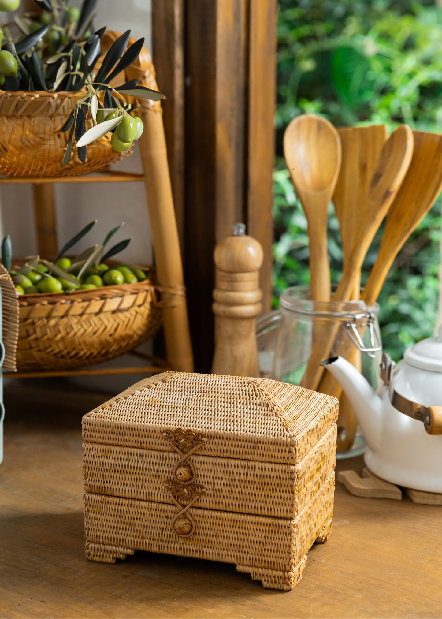 Handmade Rattan Jewelry Box;  Eco Friendly Certified